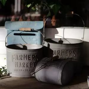 레트로 양철 공예 크다 모형 카메라 장 우유통