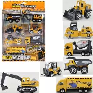 포크레인 불도저 지게차 덤프트럭 중장비7종 중장비완구 유아장난감 역할놀이 유치원교구 튼튼