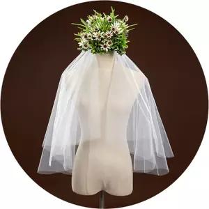 촬영소품 베일 셀프웨딩 면사포 숏 2겹