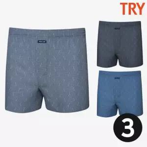 남자면100트렁크 120 순면 박서 사각팬티 기숙사 할아버지 3매 세트