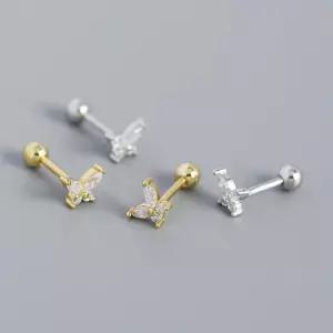 미니 사이즈 패션 나비 귀걸이 한 쌍 스터드 디자인