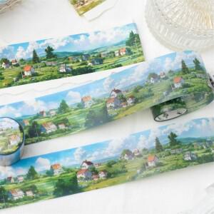 50mm * 2m 여행 풍경 테이프 스티커 1 롤 장식 콜라주 일기 앨범 스크랩북 재료 공예 용품