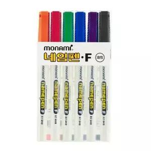 (Monami) 모나미 네임펜 F 6색 세트 유성네임펜