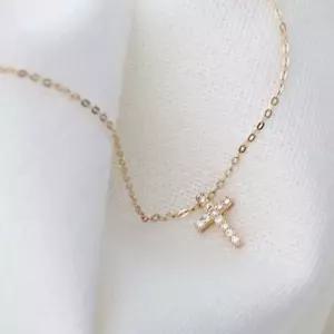 정품 14K 십자가 목걸이 연장형 45cm