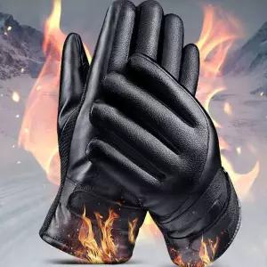 PU가죽 방한 오토바이 바이크 털장갑 터치장갑 QwS4+7xyC