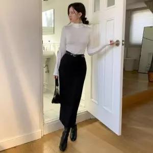 /다잇템 여자 컨템포러리 벨트세트 롱스커트