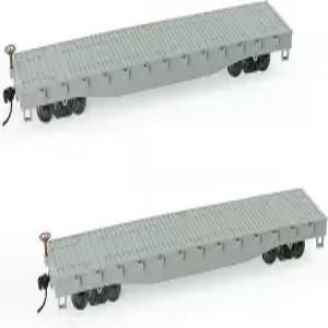 C8741 2pcs HO 스케일 1 87 52 플랫카 플랫베드 트랜스포터 52피트 모델 기차 컨테이너 운송 화물