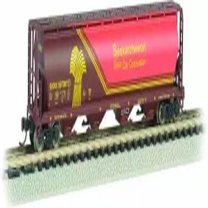 바흐만 인더스트리 캐나다 4-베이 원통형 곡물 호퍼 서스캐처원 - 밀 헤럴드 N 스케일