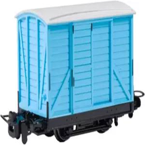 바흐만 트레인즈 - 토마스 프렌즈TM 협궤 박스 밴 파란색 N 스케일 트랙에서 운행되는 HO 모델