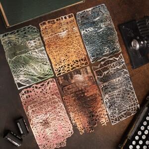 10장 빈티지 질감 재료 레이스 종이 스크랩북 DIY 사진 앨범 콜라주 저널 창의적인 문구류 메쉬