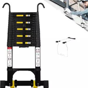 울렉 텔레스코프 사다리 스태빌라이저 후크가 장착된 20.3피트 알루미늄 휴대용 연장 휠 헤비 듀티