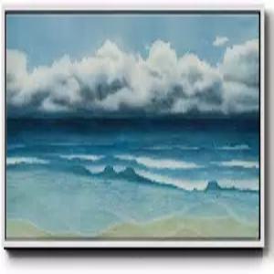 Renditions Gallery 풍경 캔버스 홈 데코 블루 구름 가득한 바다 플로터 액자 그림 및 프린트 침실 사무실