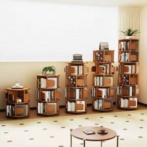 책장 회전 원형 이동식 인테리어 2단 서재 거실