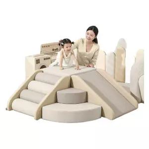 정글짐 미끄럼틀 실내 꾸미기 매트 놀이 쿠션 아이방 슬라이드 카페 권장되는 조합 화이트