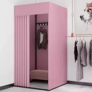 피팅룸 사각프레임 탈의실 이동식 사진관 의류매장 커튼