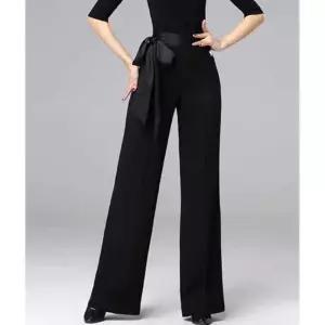 리본 라인댄스바지 라틴 댄스복 연습복 와이드 팬츠