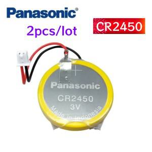 2개/세트 오리지널 파나소닉 CR2450 3V 리튬 코인 버튼 배터리 3개의 납땜 핀 포함 CR