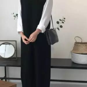 레이어드 롱조끼 여성 베이직 편안한 치마 니트