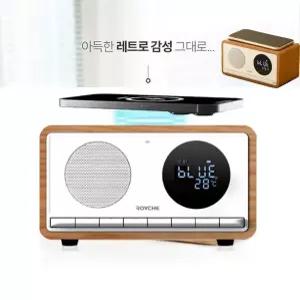 올인원 미니오디오-분리형 블루투스 라디오 휴대폰 무선충전-알람 AUX USB SD카드-W8