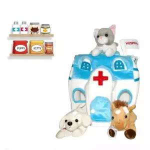 [제이커머스]어린이 유아 아동 동물 인형 헝겊 병원 역할 놀이 병원놀이세트 의사놀이 역할놀이장난감 공구