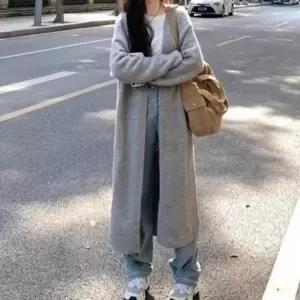 [신세계라이브쇼핑][옷자락] 여성용 가을 겨울 따뜻한 울 오픈 롱 니트 가디건