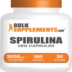 BulkSupplements.com 스피룰리나 캡슐 - 그린 슈퍼푸드 보충제 1회 제공량당 6캡슐 180개(1팩)