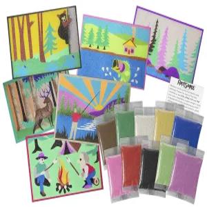 액티바 아티샌드 그트 아웃도어 샌드 아트 보드 공예 키트 6가지 디자인 및 0가지 컬러 보관함 이 포함