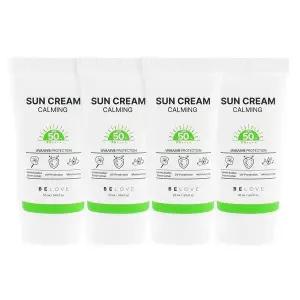 테온셀 [비러브](4개)비러브 카밍 선크림 50ml SPF50+ PA++++ /순한 눈시림없는 자외선차단제 시카 선블록