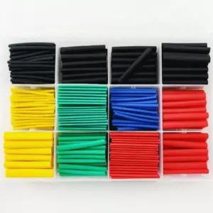 전선 커버 튜브 530개 세트 보호 전기 열수축 정리 절연 열고무 제이큐 블랙 모듬 열