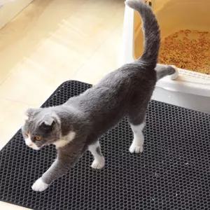 [이지커머스]청소가 쉬운 사막화방지 고양이 화장실 모래매트 고양이화장실 고양이모래 고양이매츠 벌집매