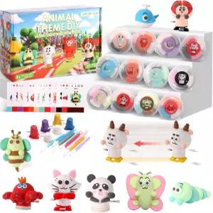 FIIOEOY 에어 드라이 클 키트 - 6가지 이동 가능한 베이스 초경량 및 소 안전한 논스틱 DIY 아트 공예