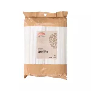 롯데 일회용 나무젓가락 낱개 개별포장 203mm 80p