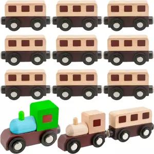 호아로스트 2개 색 마그네틱 나무 기차 DIY 자동차 철도 페인트 프로젝트 테마 생일 파티 공예 용품 선호