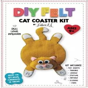 FabricLA 펠트 고양이 터 공예 키트 - 9세 이상 초보자용 재봉 프로젝트 모든 용품이 포함된 간편한 DIY