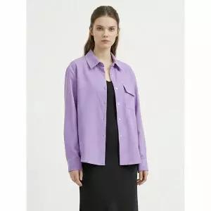 [하프클럽/샵앤]여성 카라넥 구김적은 체크 루즈핏 셔츠 NARU-WSH-21141-퍼플