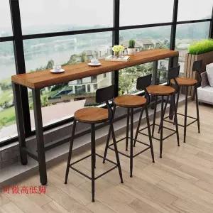 긴 바 창가 다리 원목 테이블 빠텐 높은 홈바 대형