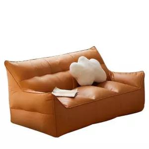 2인용 좌식 소파베드 다리없는 커플 가죽 바닥소파 베이지