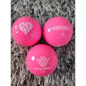 골프공 다이아윙스 M2 장타 비거리 고반발 볼 유광핑크 3구 (투명케이스 포장)