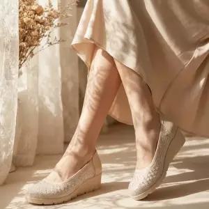 [메쎄]큐빅장식 웨지 컴포트화