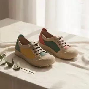 잭앤질 소가죽 레트로 컬러블록 밴딩 스니커즈(JA6218S)