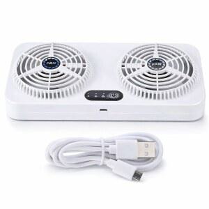 Yuecom 2.4v 5w USB 충전 공기 통풍구 배기 작은 창문 팬, 도어 글라스에 흡입구가 설치된 3단계 조절 가능한 팬(장비 모터)