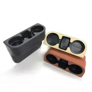 차량용 가죽 컵홀더 2구 용홀더 자동차거치대 수납 정리 틈새