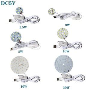 1PCS 5V 밍이 가능한 LED ON OFF 보드 조광기 흰색 라이트 따뜻한 램프 SWICTH 5W SMD5730 2W 3W USB 30W 10W 케이블로