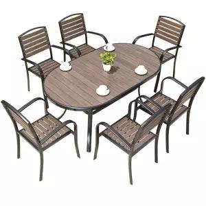 고급 야외 옥상 테이블 고급스러운 테이블의자세트 6인용