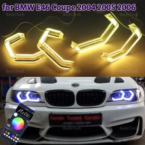 멀티 컬러 RGB 링 M4 스타일 라이트 LED 엔젤 아이즈 키트 (앱 제어 포함) BMW E46 쿠페 카브리오 컨버터블