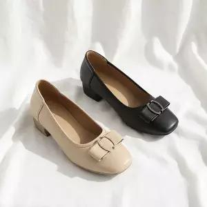 [잭앤질] 말랑쿠션 큐빅 리본 로우힐 플랫(JA6222S)