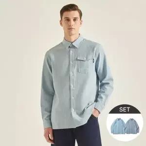 [에드윈] 남성 TR 스판 베이직 셔츠 2종세트