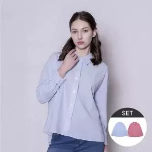 [에드윈] 여성 린넨 블렌디드 셔츠 2종세트