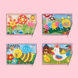 플레이콘 애벌레 부조액자 봄 닭과병아리 꿀벌 4종 1) (시리즈 [fCB273F]