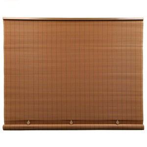 현관, 파티오 및 창문을 위한 래디언스 무선 야외 그늘 - 실내 실외용 방수 PVC 블라인드 확산 햇빛을 롤업 프라이버시 스크린 우드그레인 48인치 W x 72인치 L (3321246)